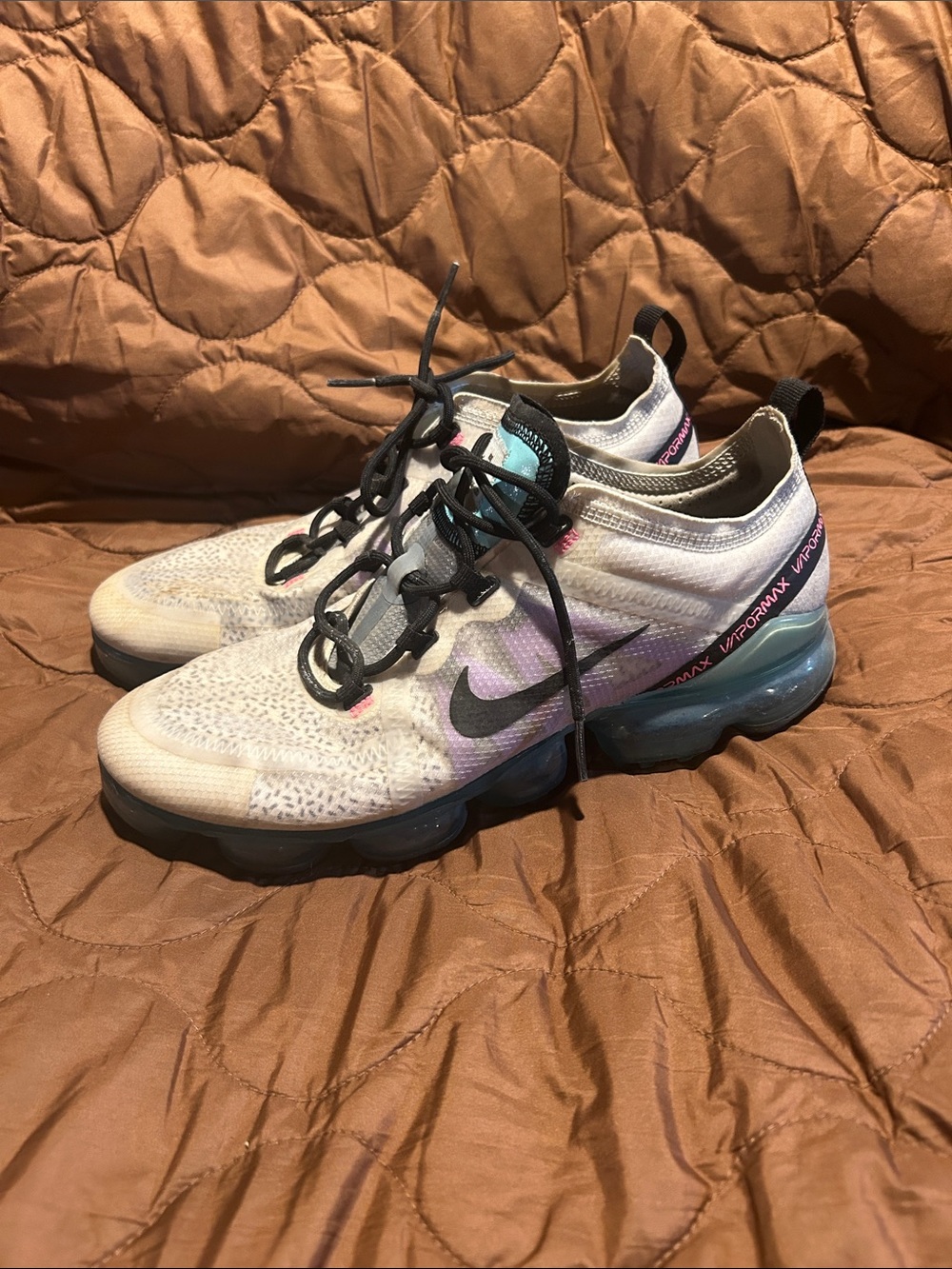 Nike Women’s VaporMax Flyknit — White, Purple, Black
